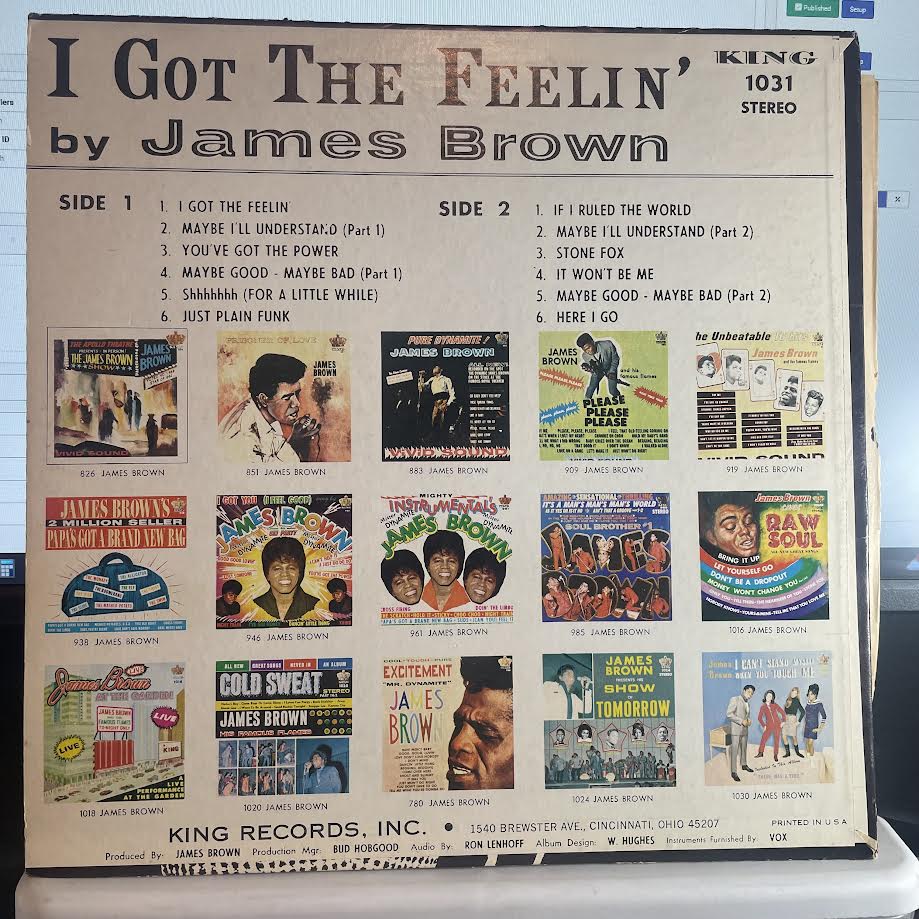 James Brown & The Famous Flames - I Got The Feelin' (VINYL) | Very Good Plus (VG+) Very Good (VG)-