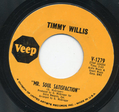 Timmy Willis - Mr. Soul Satisfaction / I'm Wondering (7" VINYL) | Very Good (VG) Generic-