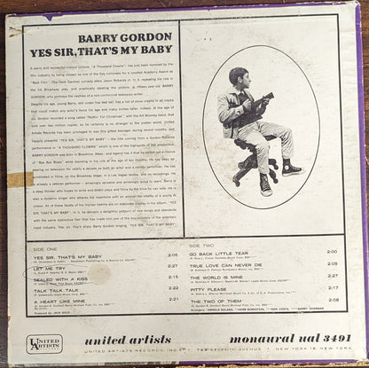Barry Gordon - Yes Sir, That's My Baby*PROMO* | Very Good (VG) Very Good (VG)-