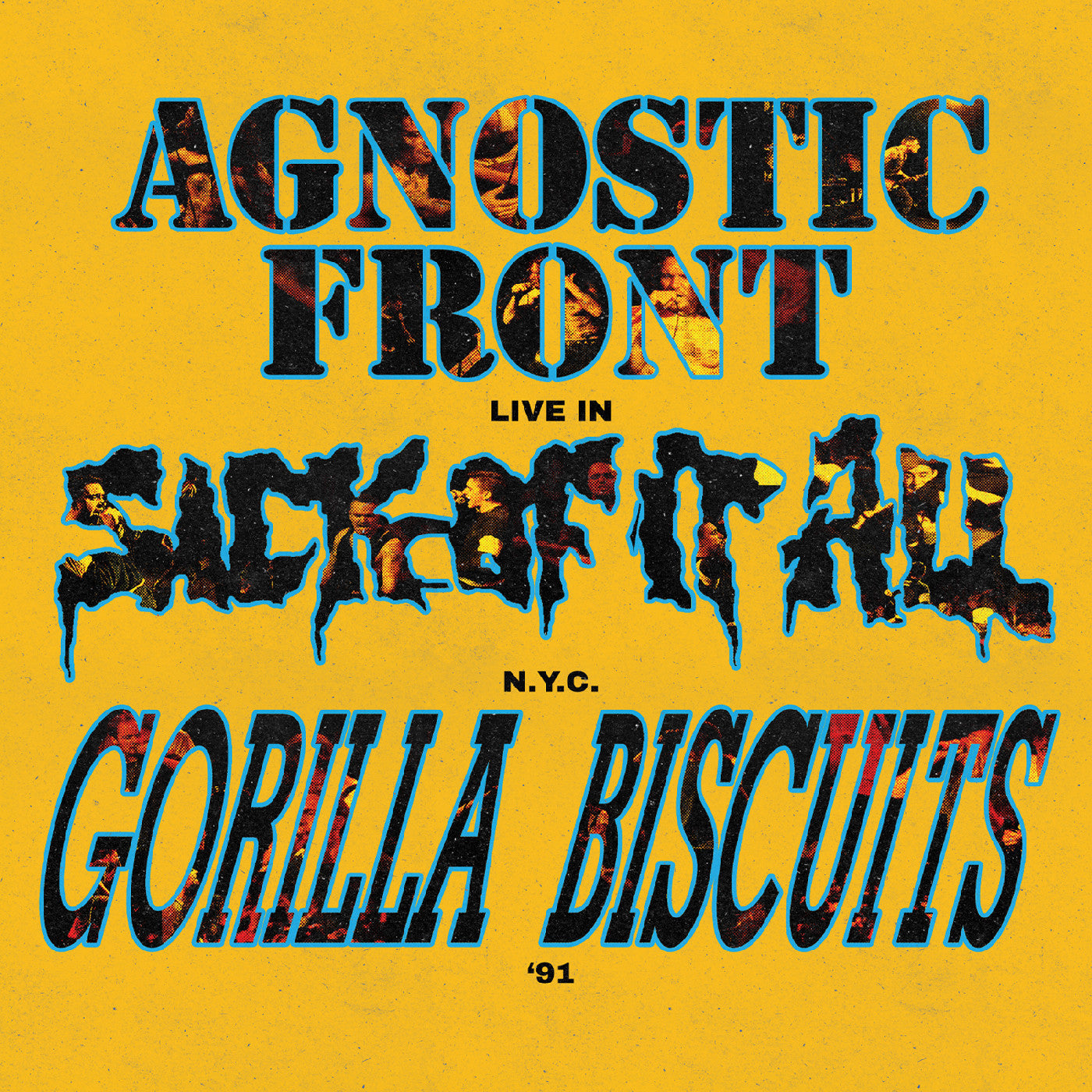 Agnostic Front, Gorilla Biscuits and Sick Of It Al - Live In N.Y.C. '91 (Galaxy Vinyl) | Mint (M) Mint (M)-