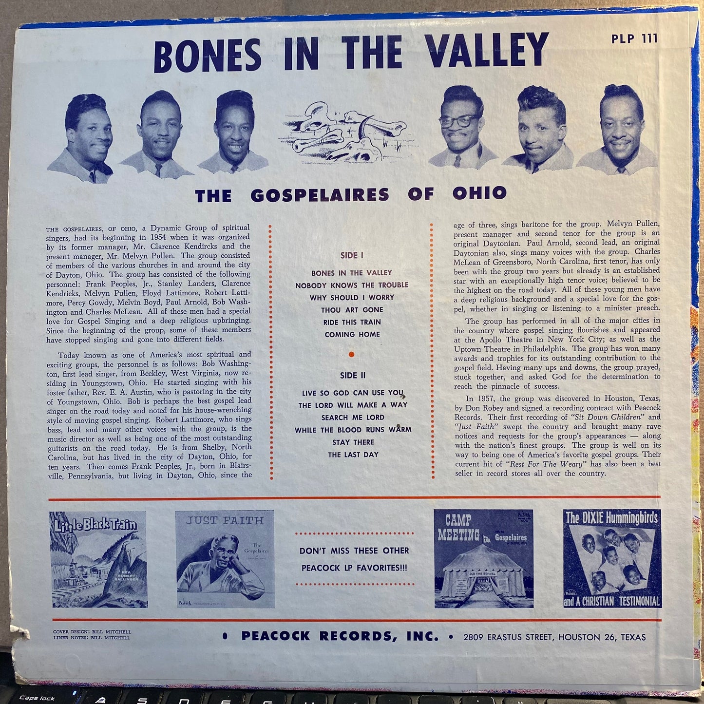 The Gospelaires - Bones In The Valley | Excellent (EX) Very Good (VG)-
