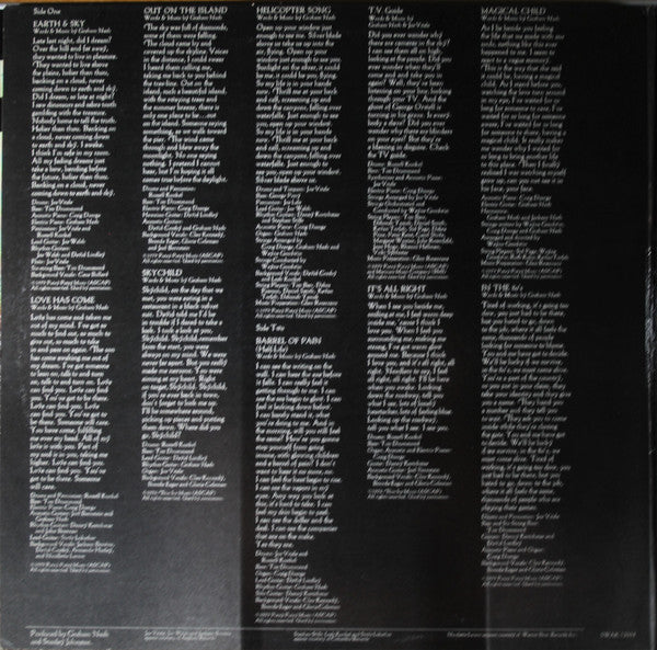 Graham Nash - Earth & Sky | Near Mint (NM) Near Mint (NM)-