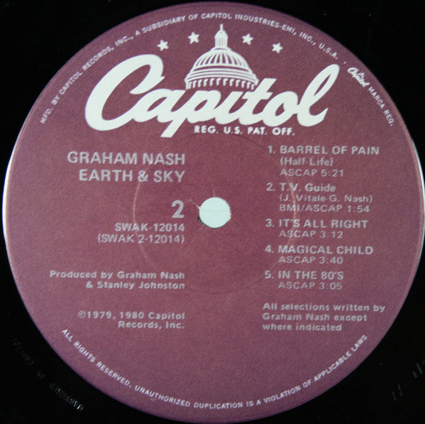 Graham Nash - Earth & Sky | Near Mint (NM) Near Mint (NM)-