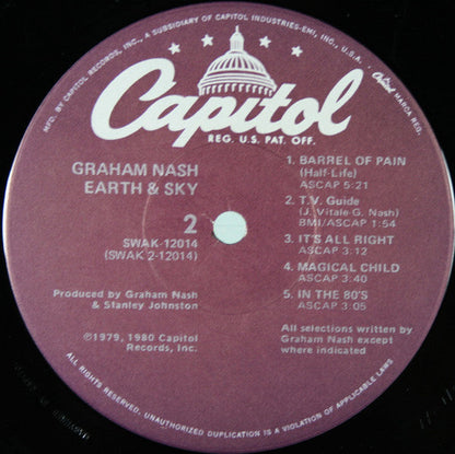 Graham Nash - Earth & Sky | Near Mint (NM) Near Mint (NM)-