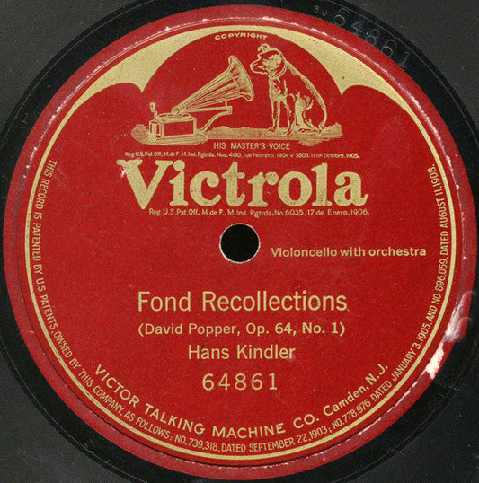 Hans Kindler - Fond Recollections | Very Good Plus (VG+) Generic-