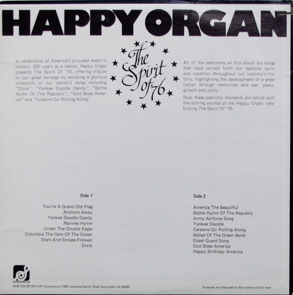 Happy Organ - The Spirit Of '76 | Near Mint (NM) Near Mint (NM)-