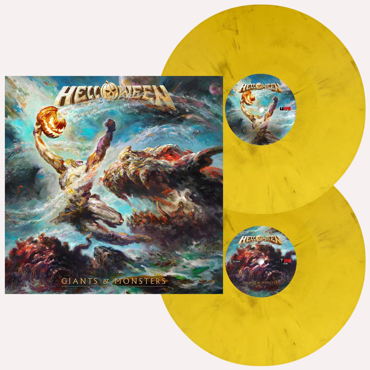Helloween - Giants & Monsters (IEX Yellow Marble Vinyl)(Pumpkin Etching & Booklet) [2LP] |-