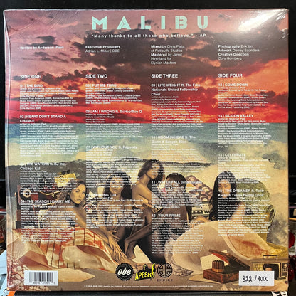 Anderson Paak - Malibu (WATER AND SAND 2xVINYL)*CREASED* | Mint (M) Excellent (EX)-