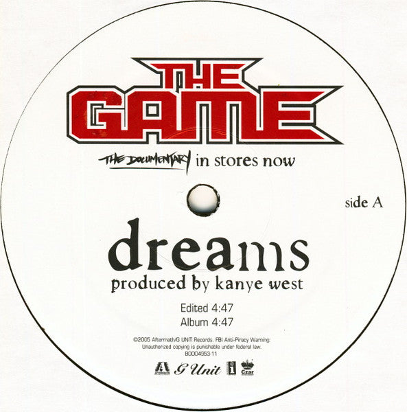 The Game - Dreams (VINYL 12" CZAR ENTERTAINMENT B0004953-11 2005) | Mint (M) Excellent+ (EX+)-