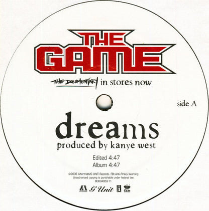 The Game - Dreams (VINYL 12" CZAR ENTERTAINMENT B0004953-11 2005) | Mint (M) Excellent+ (EX+)-