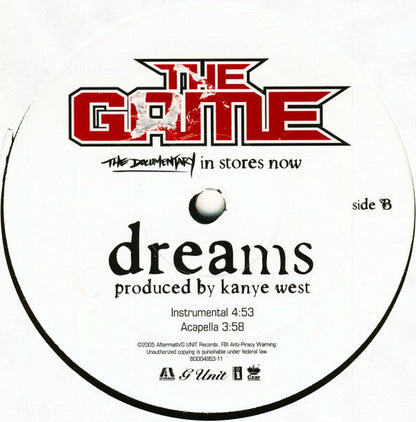 The Game - Dreams (VINYL 12" CZAR ENTERTAINMENT B0004953-11 2005) | Mint (M) Excellent+ (EX+)-