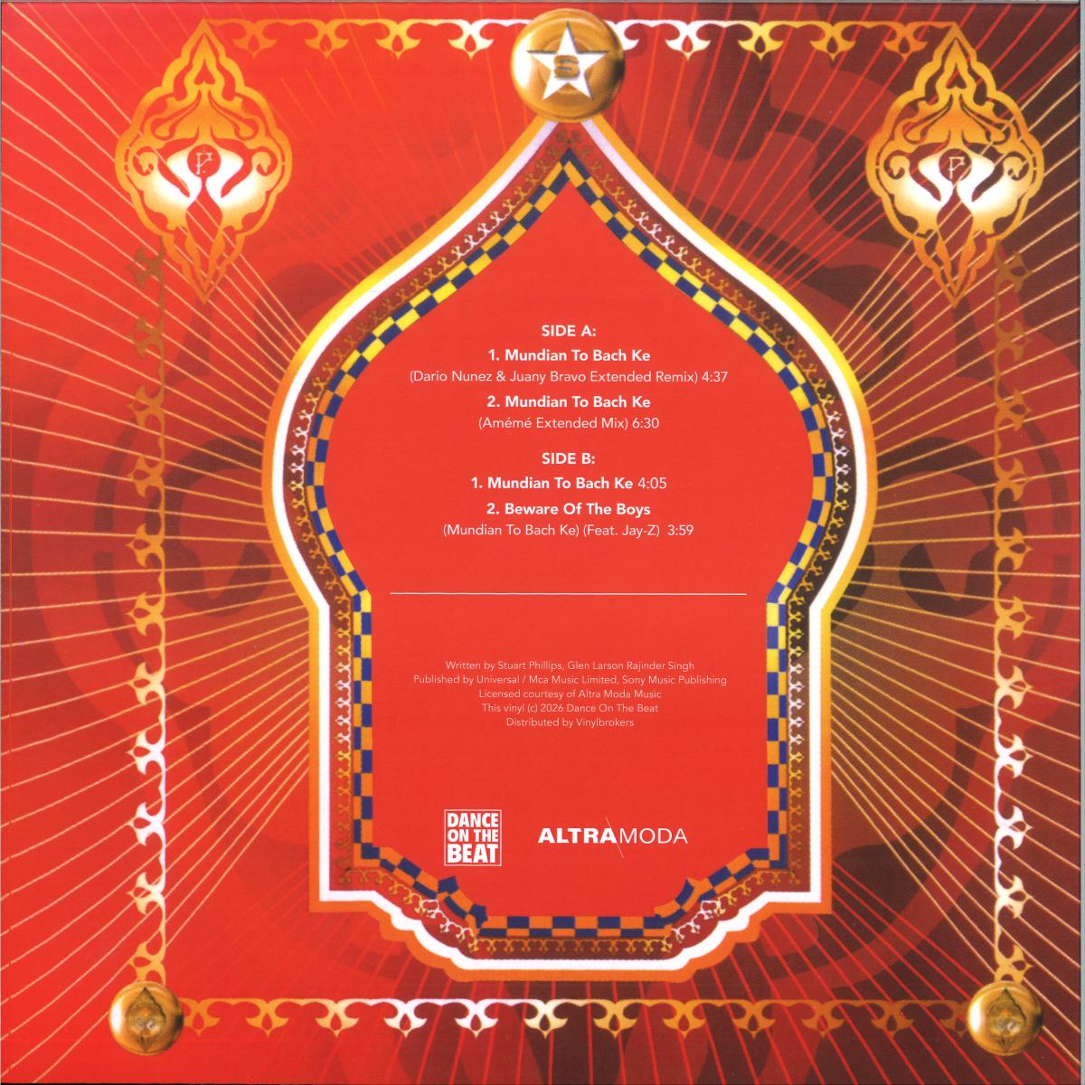 PANJABI MC - MUNDIAN TO BACH KE (VINYL 12" Dance On The Beat DOTB-51 2026) | NEW-
