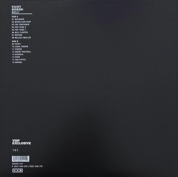 Velvet Negroni - Bulli (VMP COLOR VINYL) | Mint (M) Mint (M)-