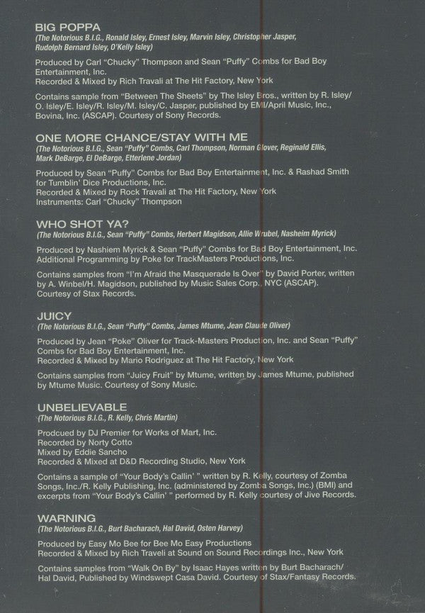 Ready to Die Instrumentals | Mint (M) Mint (M)-