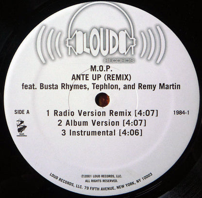 M.O.P. - Ante Up (Remix)(VINYL 12" LOUD 1984-1 2001) | Excellent+ (EX+) Near Mint (NM)-