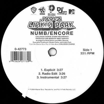 Jay-Z / Linkin Park - Numb / Encore (VINYL 12" ROC-A-FELLA 0-42773 2004) | USED Near Mint- (NM-) Excellent (EX)-