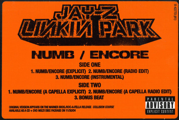 Jay-Z / Linkin Park - Numb / Encore (VINYL 12" ROC-A-FELLA 0-42773 2004) | USED Near Mint- (NM-) Excellent (EX)-