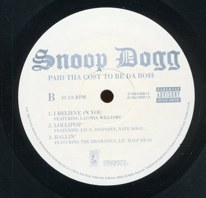 Snoop Dogg - Paid Tha Cost To Be Da Bo$ (VINYL 3xLP DOGGY STYLE 7243 5 39157 1 1 2002) | USED Near Mint (NM or M-) Excellent (EX)-
