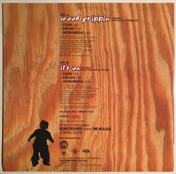 Bone Crusher (2) - Wood Grippin' (VINYL) | Near Mint (NM) Excellent+ (EX+)-