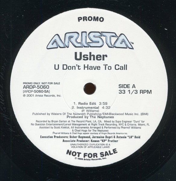 Usher - U Don't Have To Call VINYL) | Near Mint (NM) Generic-