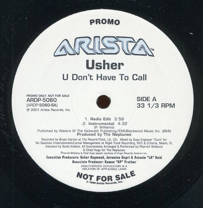 Usher - U Don't Have To Call VINYL) | Near Mint (NM) Generic-