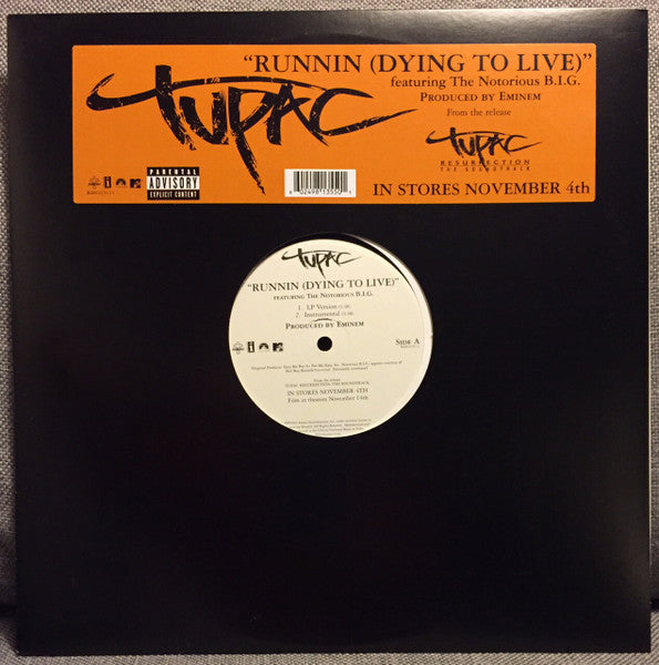 2Pac - Runnin (Dying To Live) (12" VINYL) | Near Mint (NM) Excellent+ (EX+)-