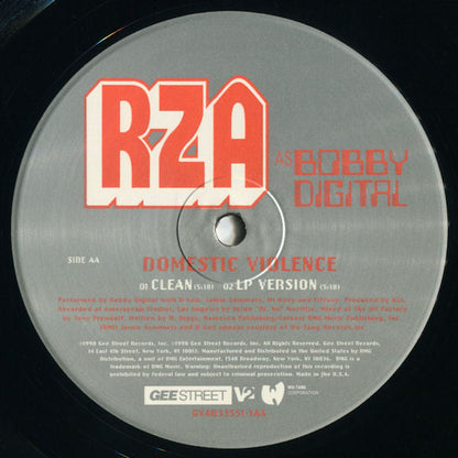 RZA as Bobby Digital - N.Y.C. Everything / Domestic Violence (VINYL 12" GEE STREET GVAB 33551-1 1999) | USED Near Mint (NM or M-) Excellent+ (EX+)-