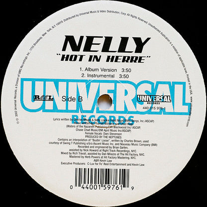 Nelly - Hot In Herre (VINYL) | Near Mint (NM) Near Mint (NM)-