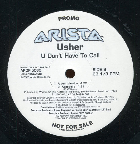 Usher - U Don't Have To Call VINYL) | Near Mint (NM) Generic-