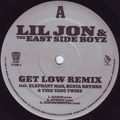 Lil' Jon & The East Side Boyz - Get Low (Remix) (12" VINYL) | Near Mint (NM) Near Mint (NM)-