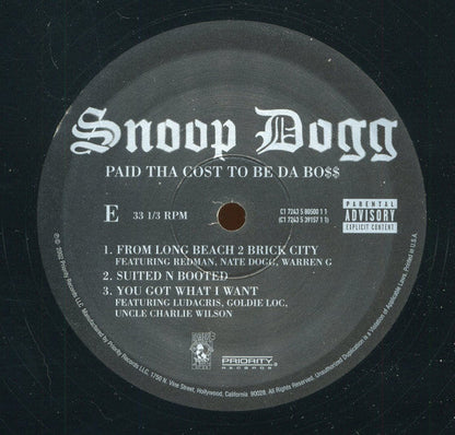 Snoop Dogg - Paid Tha Cost To Be Da Bo$ (VINYL 3xLP DOGGY STYLE 7243 5 39157 1 1 2002) | USED Near Mint (NM or M-) Excellent (EX)-