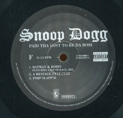 Snoop Dogg - Paid Tha Cost To Be Da Bo$ (VINYL 3xLP DOGGY STYLE 7243 5 39157 1 1 2002) | USED Near Mint (NM or M-) Excellent (EX)-