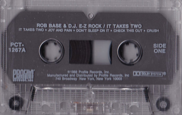 Rob Base & DJ E-Z Rock - It Takes Two *CASSETTE* | Near Mint (NM) Near Mint (NM)-