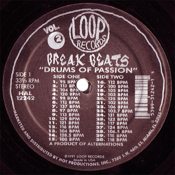 Alternations (2) - Break Beats - Drums Of Passion Vol. 2 (12" VINYL) | Near Mint (NM) Near Mint (NM)-
