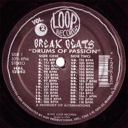 Alternations (2) - Break Beats - Drums Of Passion Vol. 2 (12" VINYL) | Near Mint (NM) Near Mint (NM)-