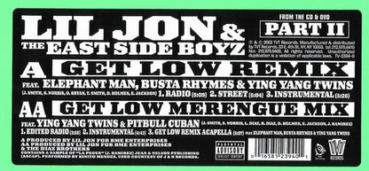 Lil' Jon & The East Side Boyz - Get Low (Remix) (12" VINYL) | Near Mint (NM) Near Mint (NM)-