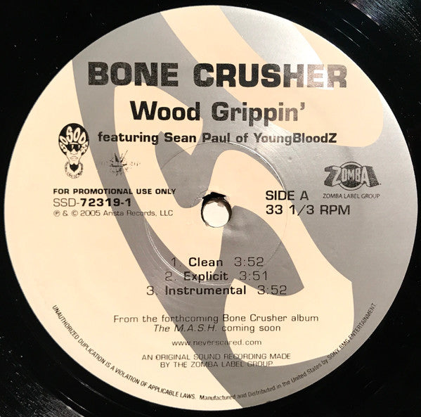 Bone Crusher (2) - Wood Grippin' (VINYL) | Near Mint (NM) Excellent+ (EX+)-