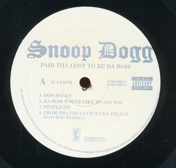 Snoop Dogg - Paid Tha Cost To Be Da Bo$ (VINYL 3xLP DOGGY STYLE 7243 5 39157 1 1 2002) | USED Near Mint (NM or M-) Excellent (EX)-