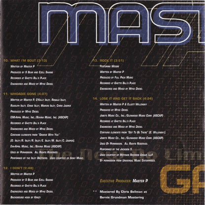 Master P - Game Face (CD) | Near Mint (NM) Near Mint (NM)-