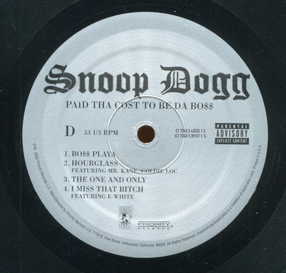 Snoop Dogg - Paid Tha Cost To Be Da Bo$ (VINYL 3xLP DOGGY STYLE 7243 5 39157 1 1 2002) | USED Near Mint (NM or M-) Excellent (EX)-