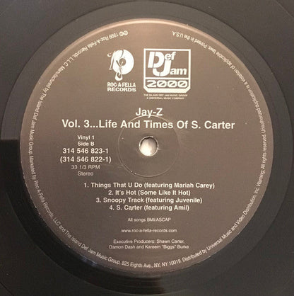 Jay-Z - Vol. 3... Life And Times Of S. Carter (VINYL LP *RECORD 1 ONLY* DEF JAM 2000 314 546 822-1 1999) | Very Good Plus (VG+) Generic-