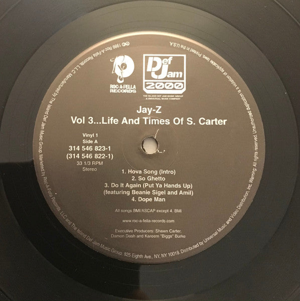Jay-Z - Vol. 3... Life And Times Of S. Carter (VINYL LP *RECORD 1 ONLY* DEF JAM 2000 314 546 822-1 1999) | Very Good Plus (VG+) Generic-