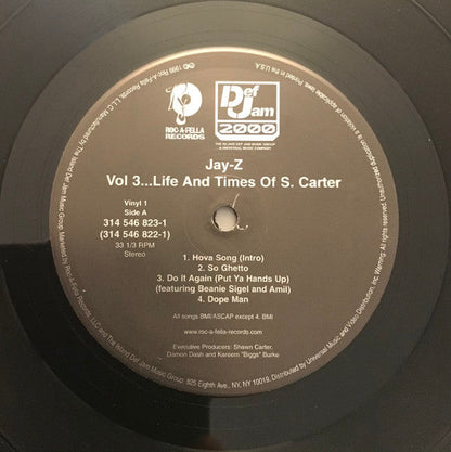 Jay-Z - Vol. 3... Life And Times Of S. Carter (VINYL LP *RECORD 1 ONLY* DEF JAM 2000 314 546 822-1 1999) | Very Good Plus (VG+) Generic-