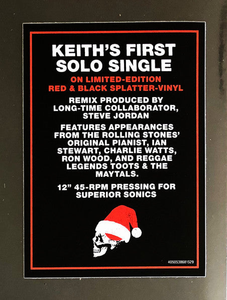 Keith Richards - Run Rudolph Run / The Harder They Come / Pressure Drop (Red & Black Splatter Vinyl 12") | Mint (M) Mint (M)-
