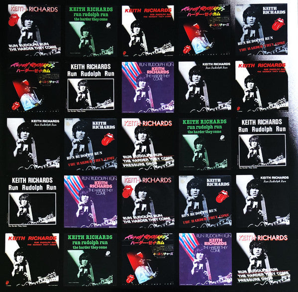 Keith Richards - Run Rudolph Run / The Harder They Come / Pressure Drop (Red & Black Splatter Vinyl 12") | Mint (M) Mint (M)-