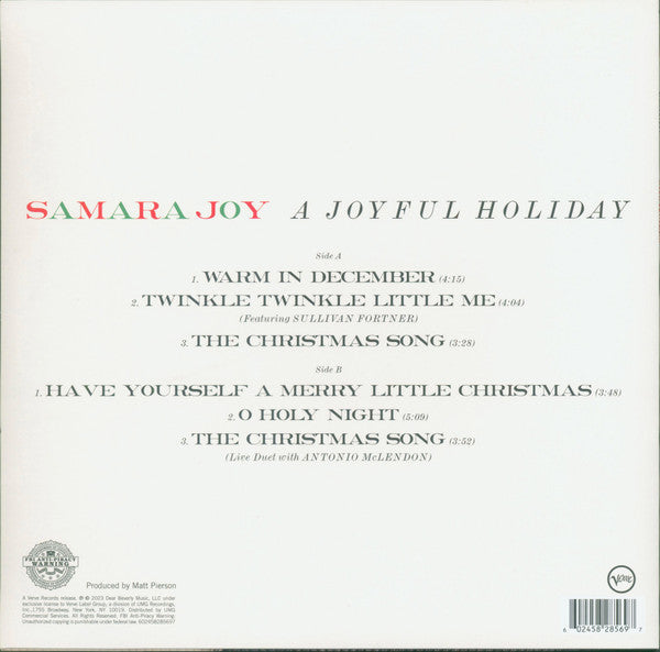 Samara Joy - A Joyful Holiday (COLOR VINYL) | Mint (M) Mint (M)-