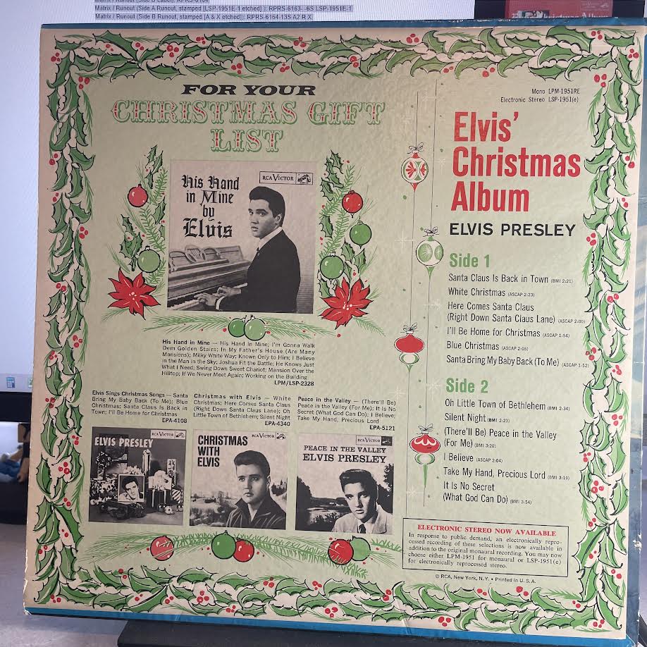 Elvis Presley - Elvis' Christmas Album (VINYL) | Excellent (EX) Very Good Plus (VG+)-