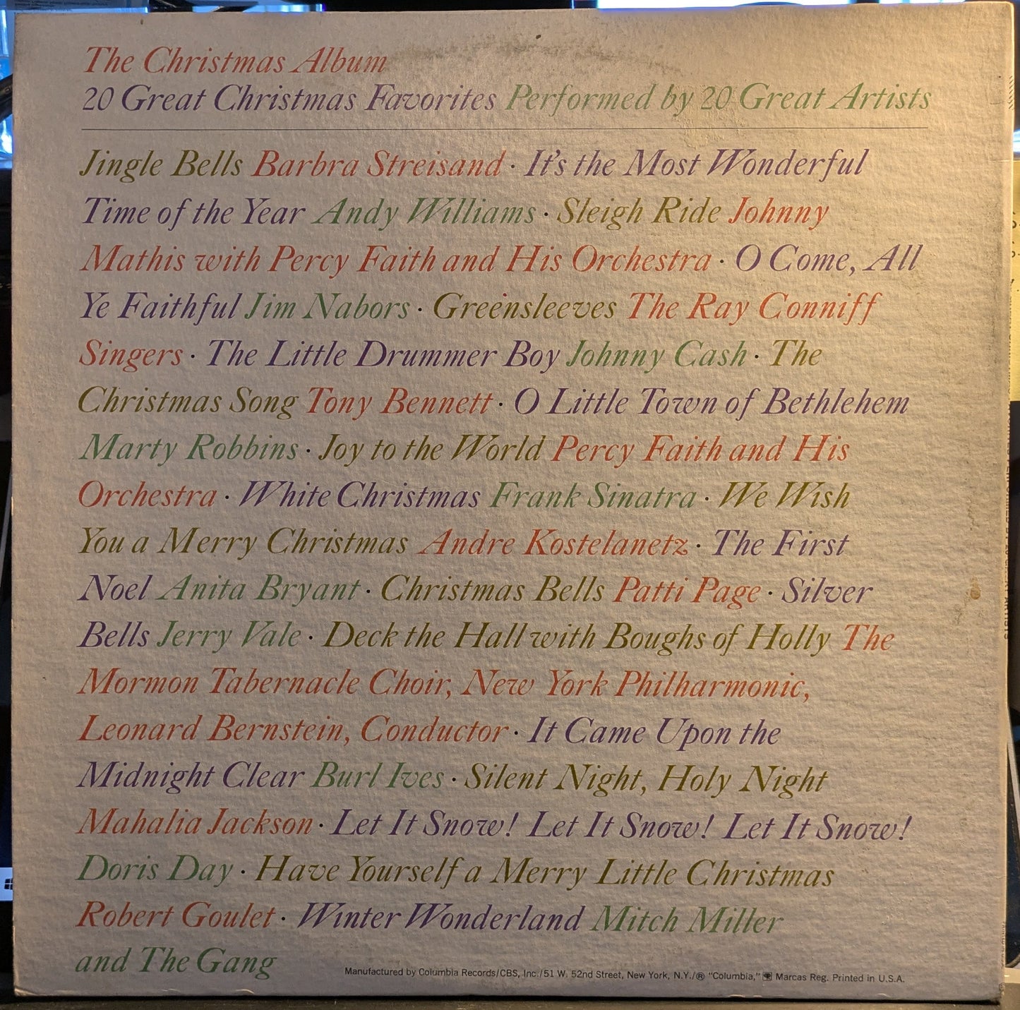 Various - The Christmas Album: 20 Great Christmas Favorites By 20 Great Artists (2xVINYL) | Near Mint (NM) Excellent+ (EX+)-