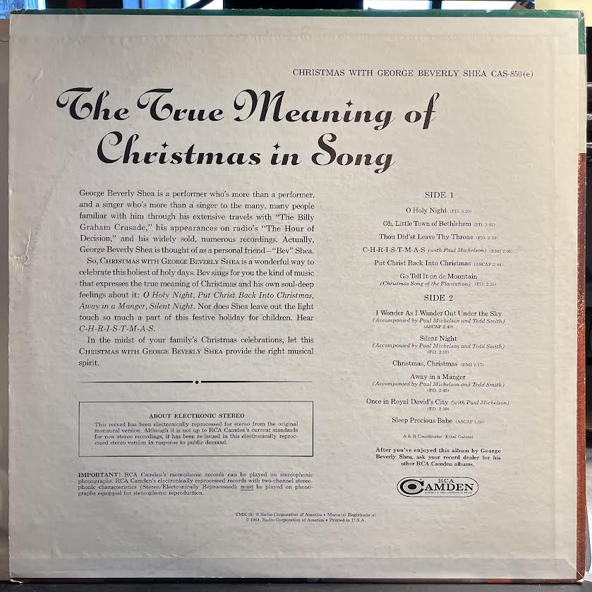 George Beverly Shea - Christmas With George Beverly Shea | Near Mint (NM) Near Mint (NM)-