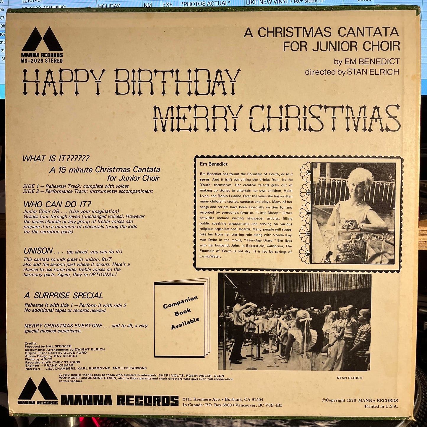 Emma Benedict - Happy Birthday Merry Christmas | Near Mint (NM) Excellent+ (EX+)-